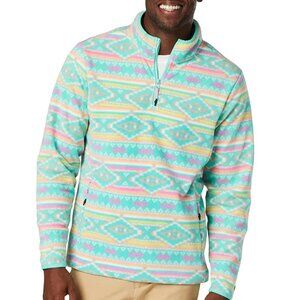 NEW Chubbies Mens XXLThe Flame Comander Quarter Zip Southwestern Fleece Top